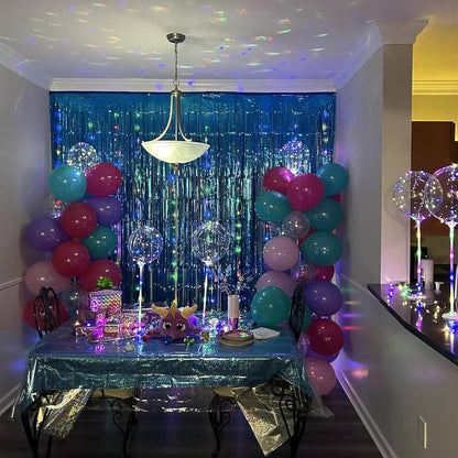 Happy Mothers Day Decorations Melsan 3 Pack 3.2 x 8.2 ft Pinkish Purple Tinsel Fringe Curtain Backdrop, Sparkling Metallic Party Decorations for Girls Birthday, Bachelorette, Wedding, Photo Booth
