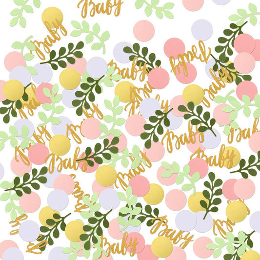 Minatee 400 Pcs Baby Shower Confetti Decorations Table Confetti Dots Gender Reveal Wedding Decor(Elegant Color,Fresh Style)