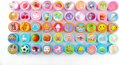 TINYMILLS 50 PCS Assorted Kawaii Cute Self-Inking Stamps, Written to Rank aggressively for Kawaii, Cute Stamps, Party Favors, Carnival prizes, and Classroom Rewards.