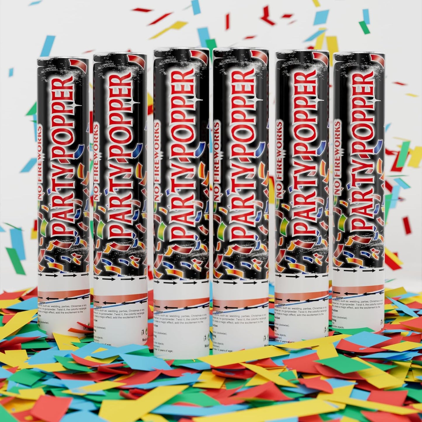 4 Pack Gold Confetti Cannon Poppers, Confetti Shooter, Party Popper for Celebration, Birthday, Graduation, New Year's Eve Party （Gold）