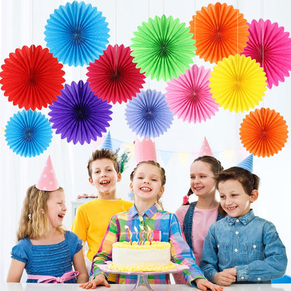 BestoFun 12PCS Paper Fans Hot Pink Party Decorations Tissue Paper Flowers Decorations Paper Fans Party Decorations for Girl Groovy Birthday Baby Shower Wedding Bachelorette Room Wall Hanging Décor