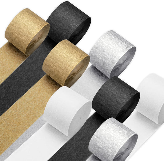 PIGETALE Crepe Paper Streamers 8 Rolls 656ft, Pack of Rainbow Assorted Colored Party Streamers for Party Backdrop Birthday Baby Shower Wedding Decorations DIY Art Craft Supplies (1.8Inch x 82Ft/Roll)