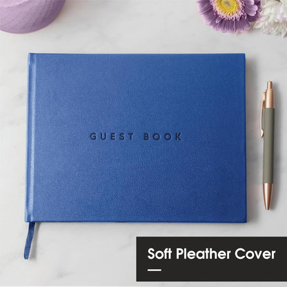 Useful Co. Black Guest Book, Use as Guest Book Wedding Reception, Sign in Book, Guest Book for Vacation Home, Funeral Guest Book, Hardbound Guestbook, Leather Cover, 112 Pages, 9 x 7 Inches