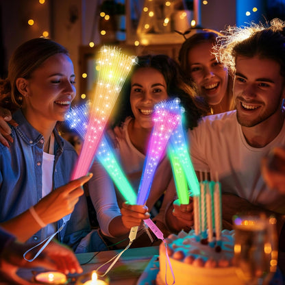 24 PCS Fiber Optic Wand,Glow Fiber Optic Wands,Glow in The Dark Party,Glow Wands led Light up Party Favors for Wedding,neon Party,New Year Party Favors,Halloween,Christmas,Bar DJ