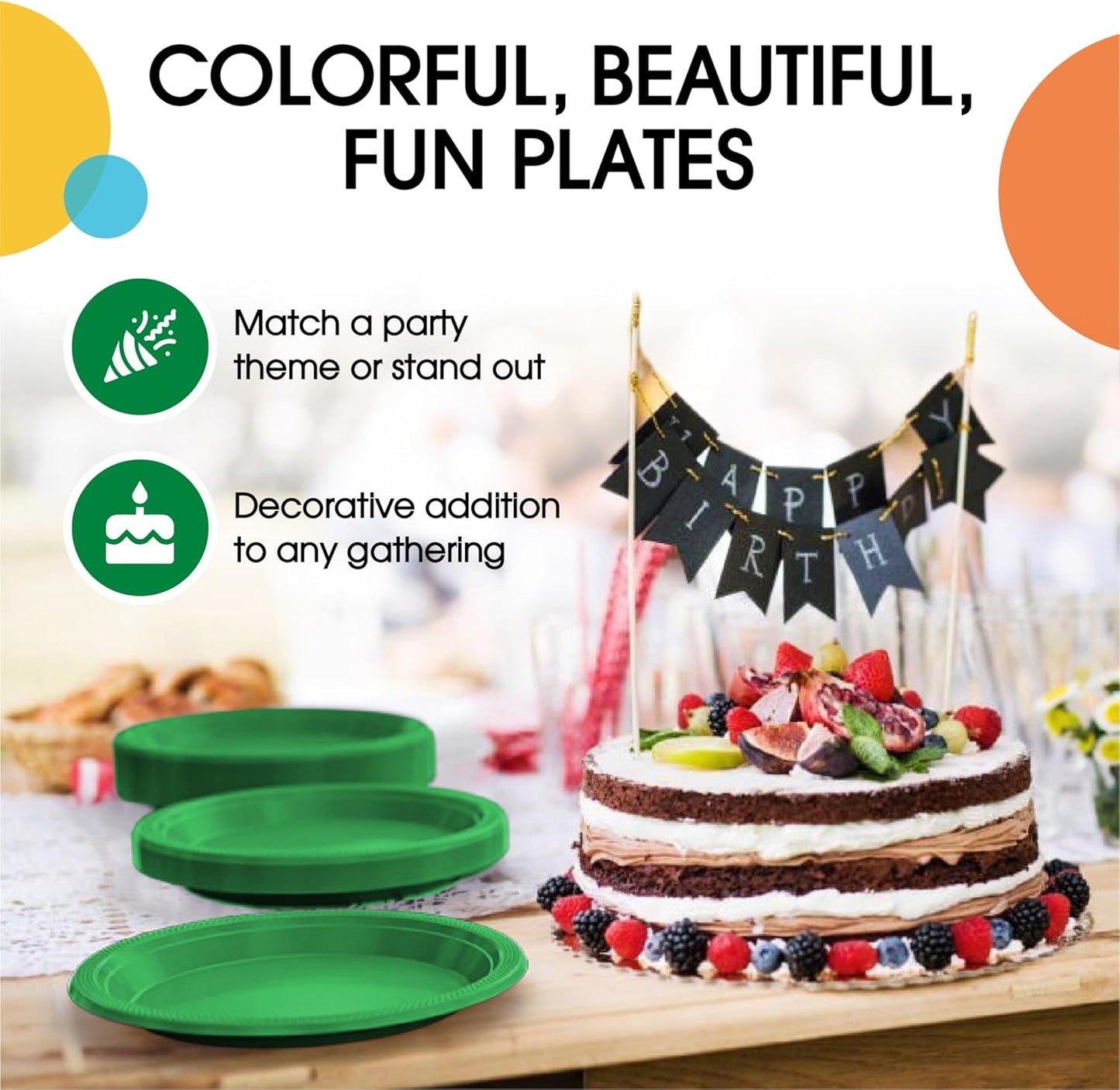 Exquisite Party Solids Red Plastic Plates For Party Supplies 10" Red Disposable Plates Heavy Duty 50 Pcs Plastic Dinnerware Sets Heavy Duty 350 GSM Disposable Dinnerware Set