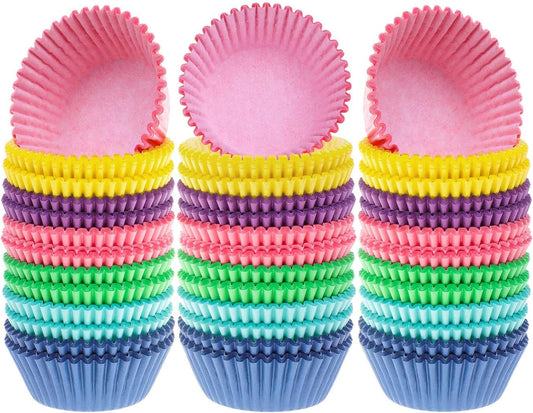 Selizo 600 Pcs Cupcake Liners Cupcake Wrappers Cupcake Paper Baking Cups for Cake Balls, Muffins, Cupcakes and Candies, Assorted Bright Colors