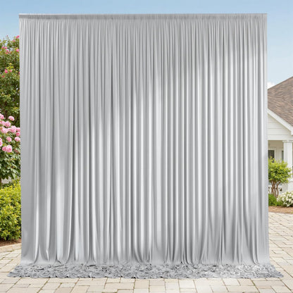 10ftx10ft Black Backdrop Curtains for Weddings Parties, Wrinkle Free 2 Panels Silky Polyester Photo Backdrop Drapes Back Drop Cloth Drapery for Birthday Mother'sDay Photography Background