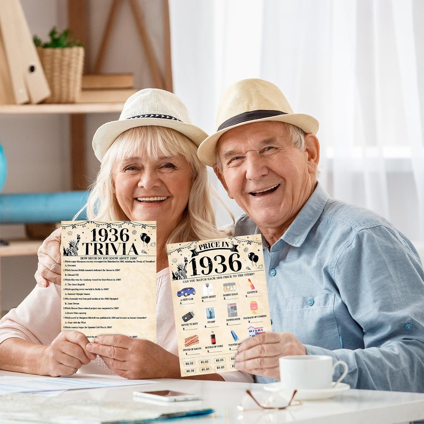70Pcs 70th Birthday Party Games Born In 1956 Fun 1956 Trivia Music Slang Books Game Double-Sided Game Cards Vintage 70th Birthday Party Supplies for 70 Year Old Activity Anniversary Class Reunion