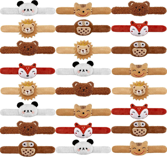 12 PCS Stuffed Animal Slap Bracelets Plush Animal Slap Bracelets Cute Wrist Slap Band Toy Wrist Animals Wrist Pets Slap Bracelet Wrist Toy for Boys Girls Easter Birthday Gifts Party Favors 6 Styles