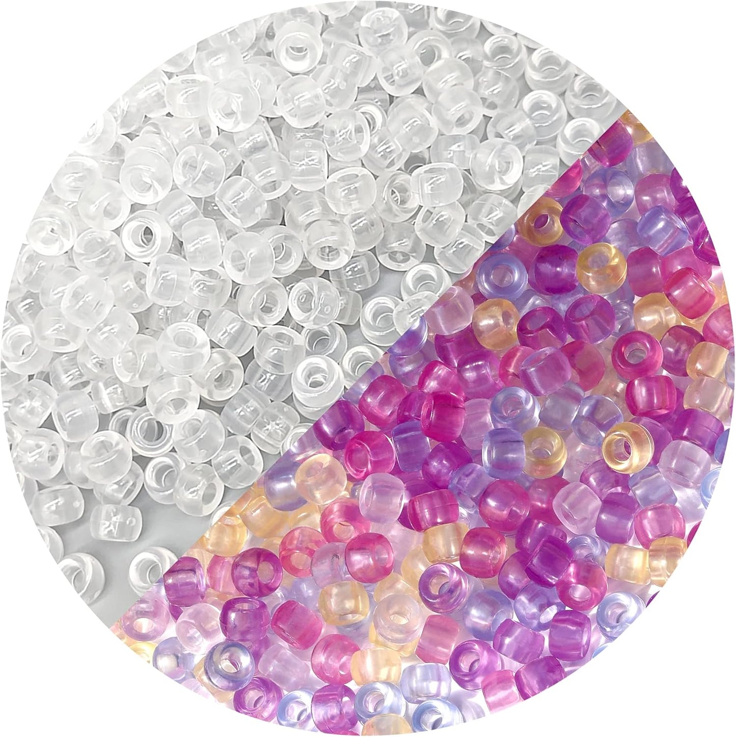1000Pcs Glow in The Dark Pony Beads 9mm Plastic Kandi Beads Bulk for Friendship Bracelet Necklace Craft Jewelry Making Beads for Hair Braids 9 Color
