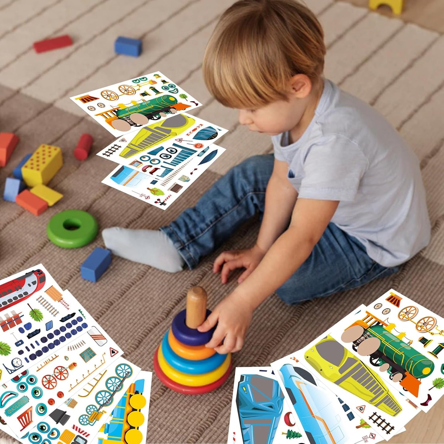 24 PCS Fairy Stickers for Kids, Make a Face Sticker with 8 Unique Designs Fairy, Frog, Mushroom, Make Your Own Stickers for Girls Birthday Party Favors, Goodie Bags, DIY Crafts