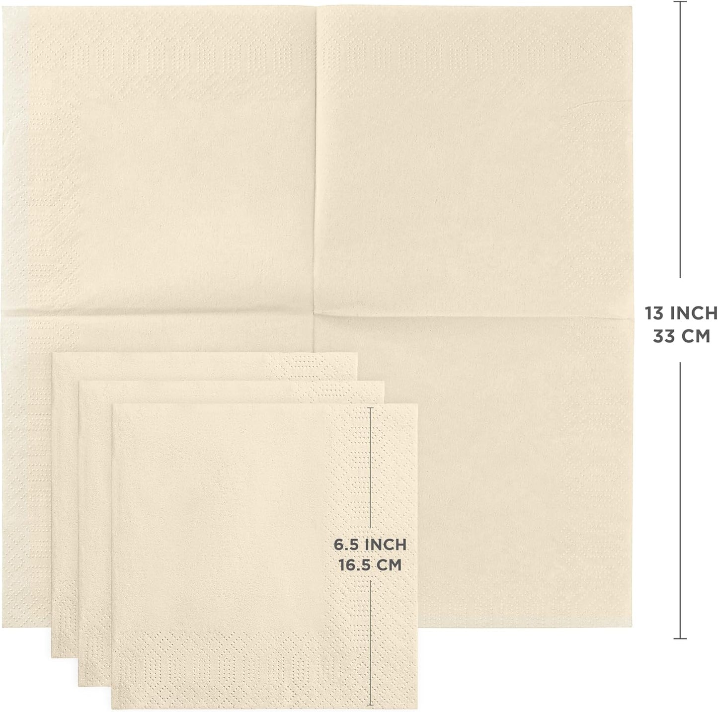 Black Beverage Napkins (300 Count) 2-Ply Disposable Cocktail Napkins for Bar, Weddings, Parties, Events, Premium Quality and EU Made