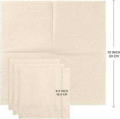 Black Beverage Napkins (300 Count) 2-Ply Disposable Cocktail Napkins for Bar, Weddings, Parties, Events, Premium Quality and EU Made