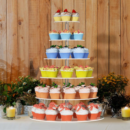 4 Tier Round Cupcake Stand, Acrylic Cupcake Display Stand for 38 Cupcakes, Clear Cupcake Holder Stand for Dessert Table, Cupcake Tower Stand for Wedding Birthday Party Graduation