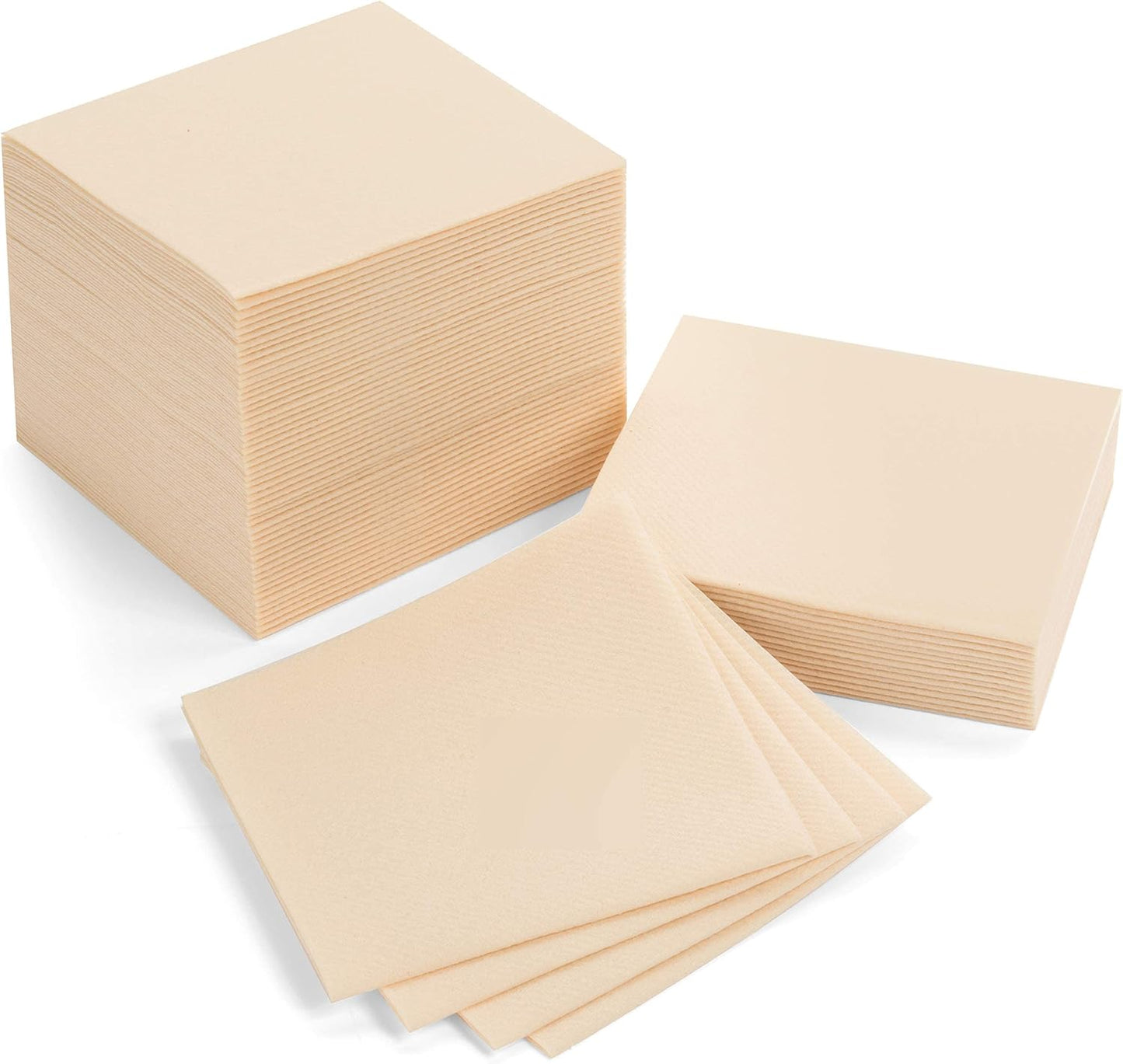 AH AMERICAN HOMESTEAD Cocktail Napkins-Disposable Beverage/Bar Napkins-White Linen-Like Square Napkins-Eco-Friendly & Compostable-Everyday Use, Party or Wedding 4.75inch x 4.75inch (100 Count, White)