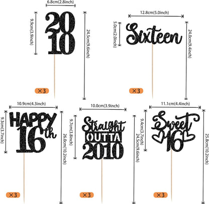 15 PCS 50th Birthday Centerpiece Sticks Fifty Happy 50th Straight Outta 1976 Table Flower Centerpieces Sticks Cheers to 50 Floral Decorations for 50th Birthday Party Centerpieces Supplies Black