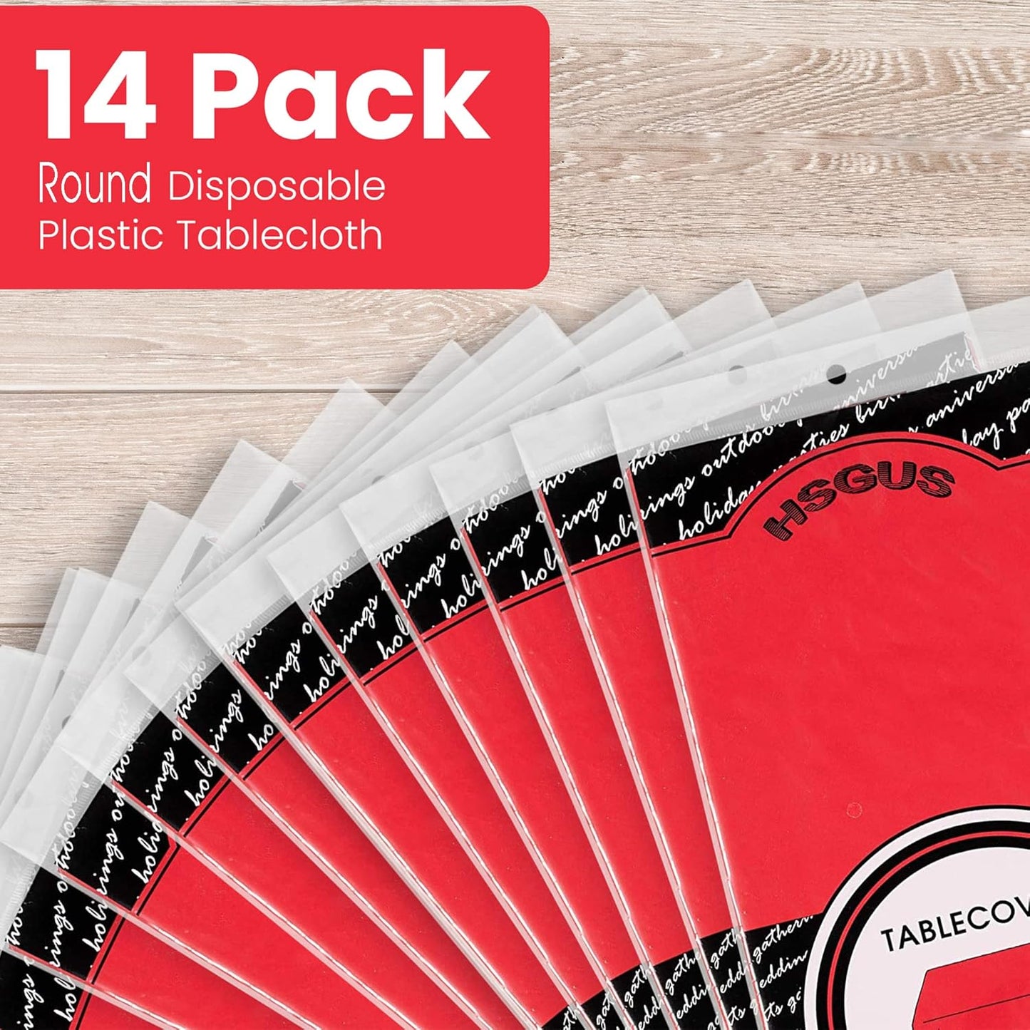 14 Pack Black 54 x 108 in. Rectangle Disposable Plastic Tablecloths - Smooth Decorative Covers for Parties, Weddings