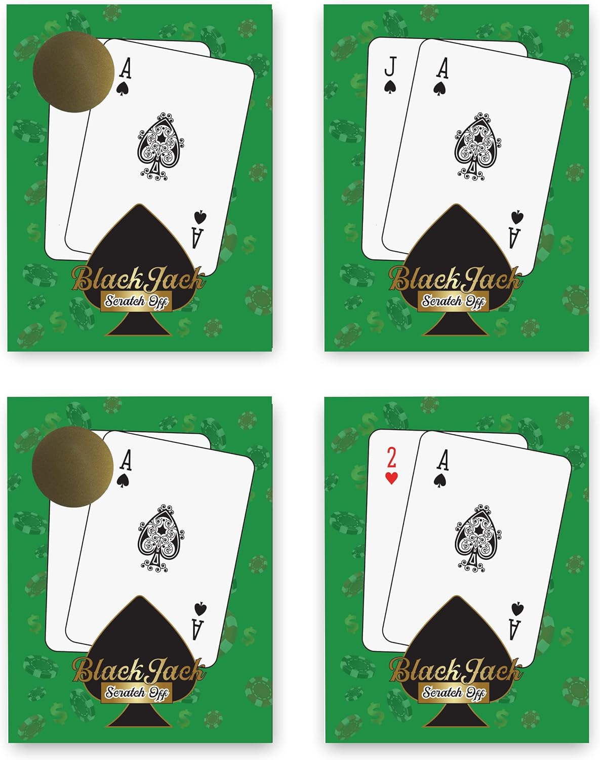 My Scratch Offs Casino Night Party Game - 26 Cards (24 Non-Bingo, 2 Bingo)
