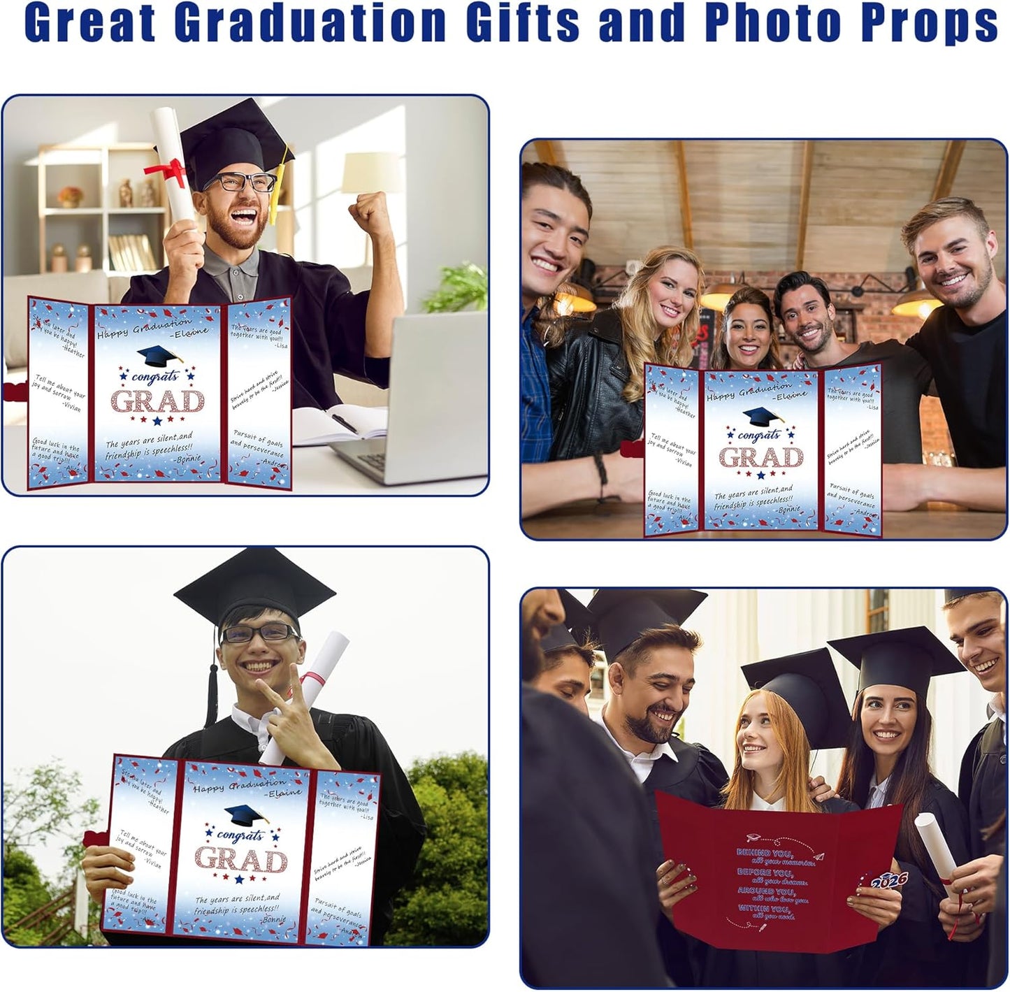 Vlipoeasn 2026 Graduation Guest Book Alternative, Black Gold Class of 2026 Graduation Party Decorations, Graduation Signature Book for 2026 College High School, Unique Graduation Gifts for Friends