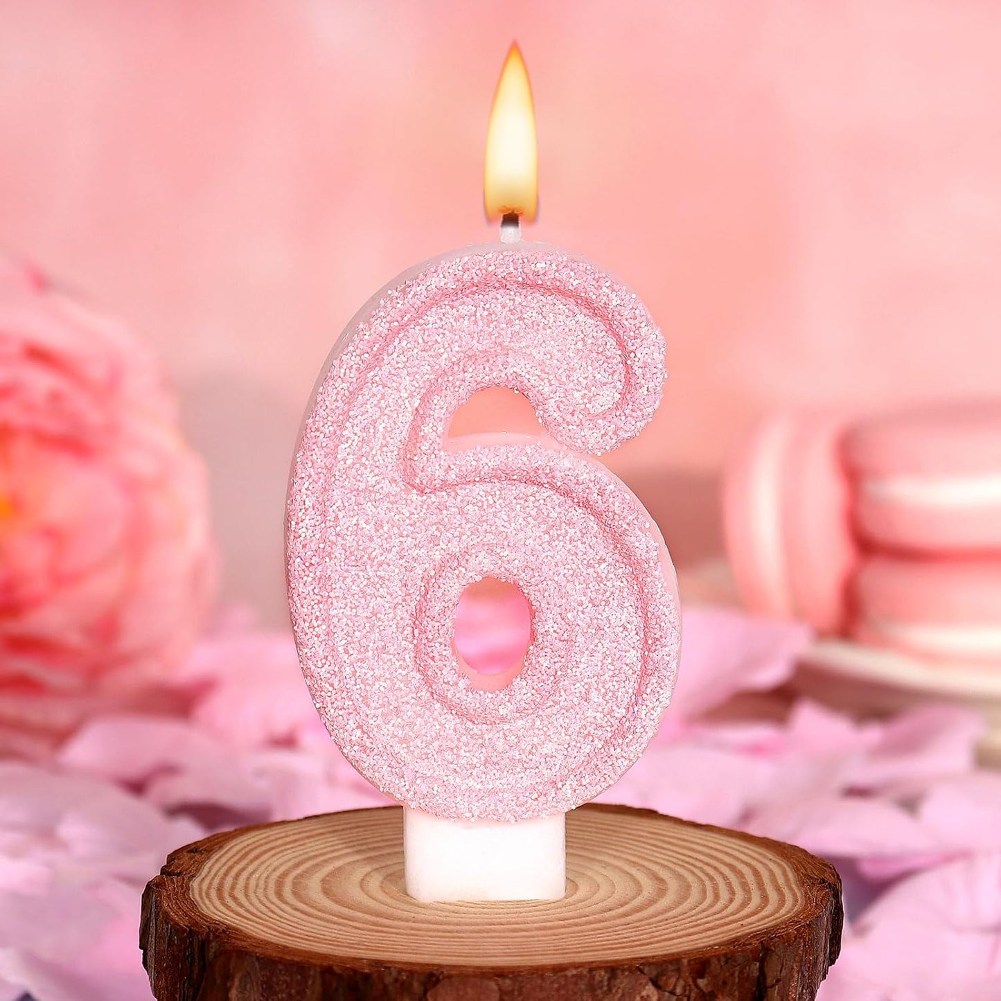 Cute Number 3 Birthday Candle, Glitter Pink Number Candles, Birthday Cake Topper Decoration, Party Supplies Anniversary Celebrations
