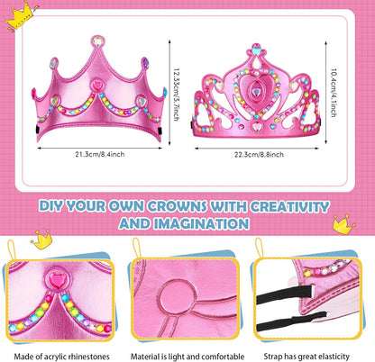 Yaomiao 44 Pcs Birthday Foam Crowns for Kids Princess Tiaras King Hat Bulk Diamond Sticker Kits for Crown Party Supplies