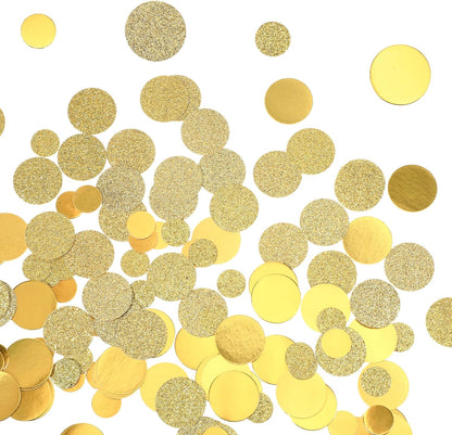 Gold Confetti for Tables, 200Pcs Round Glitter Scatter Table Decoration - Gold Confetti Craft for Wedding Bridal Baby Shower Celebration Circle Dots Decor