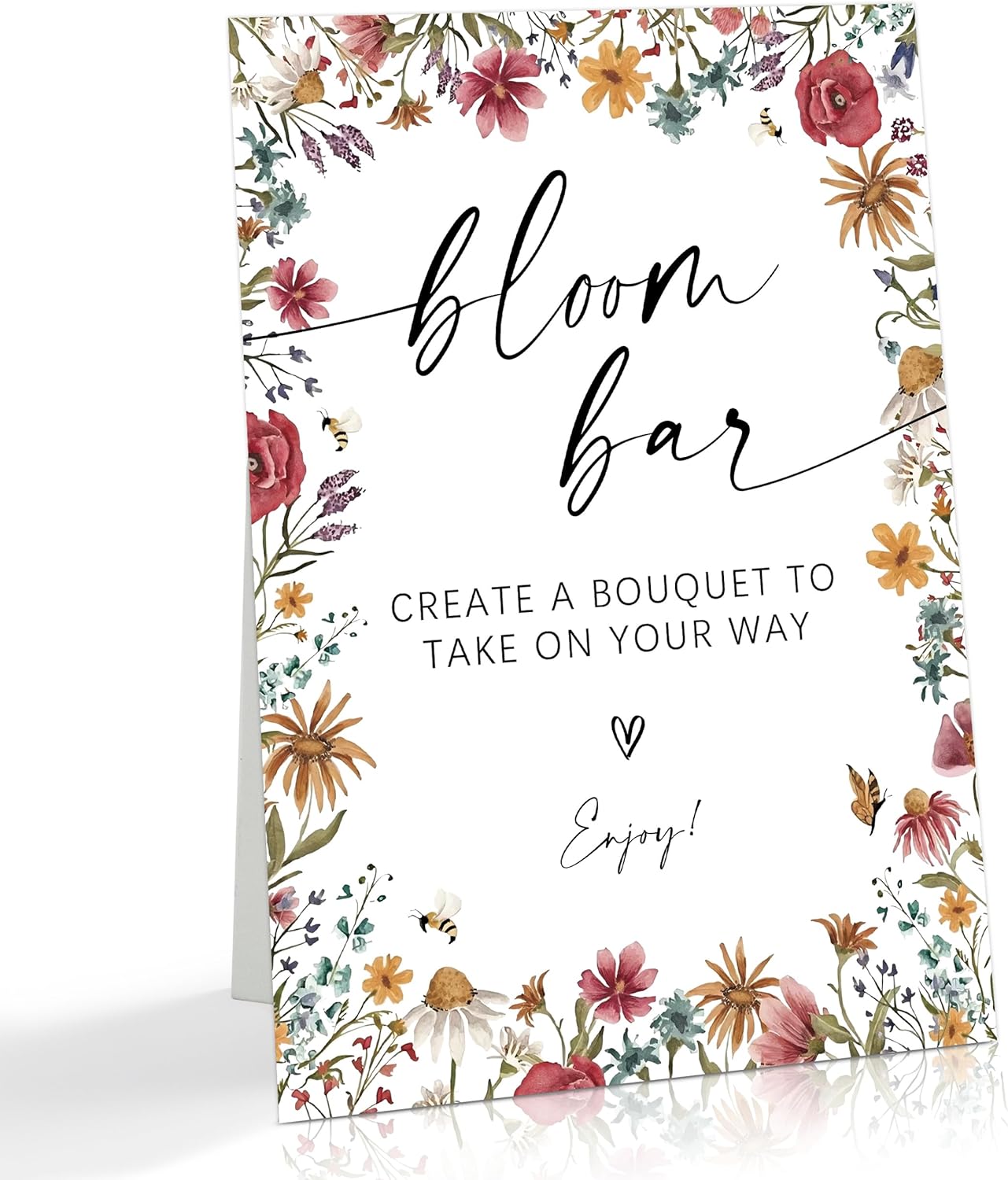 Wild Flower Audio Guest Book Sign, Baby in Bloom Love is in Bloom Decorations, Bridal Shower Baby Shower Wedding Signs for Reception, Floral Party Table Decor, 8 x 11 Inch
