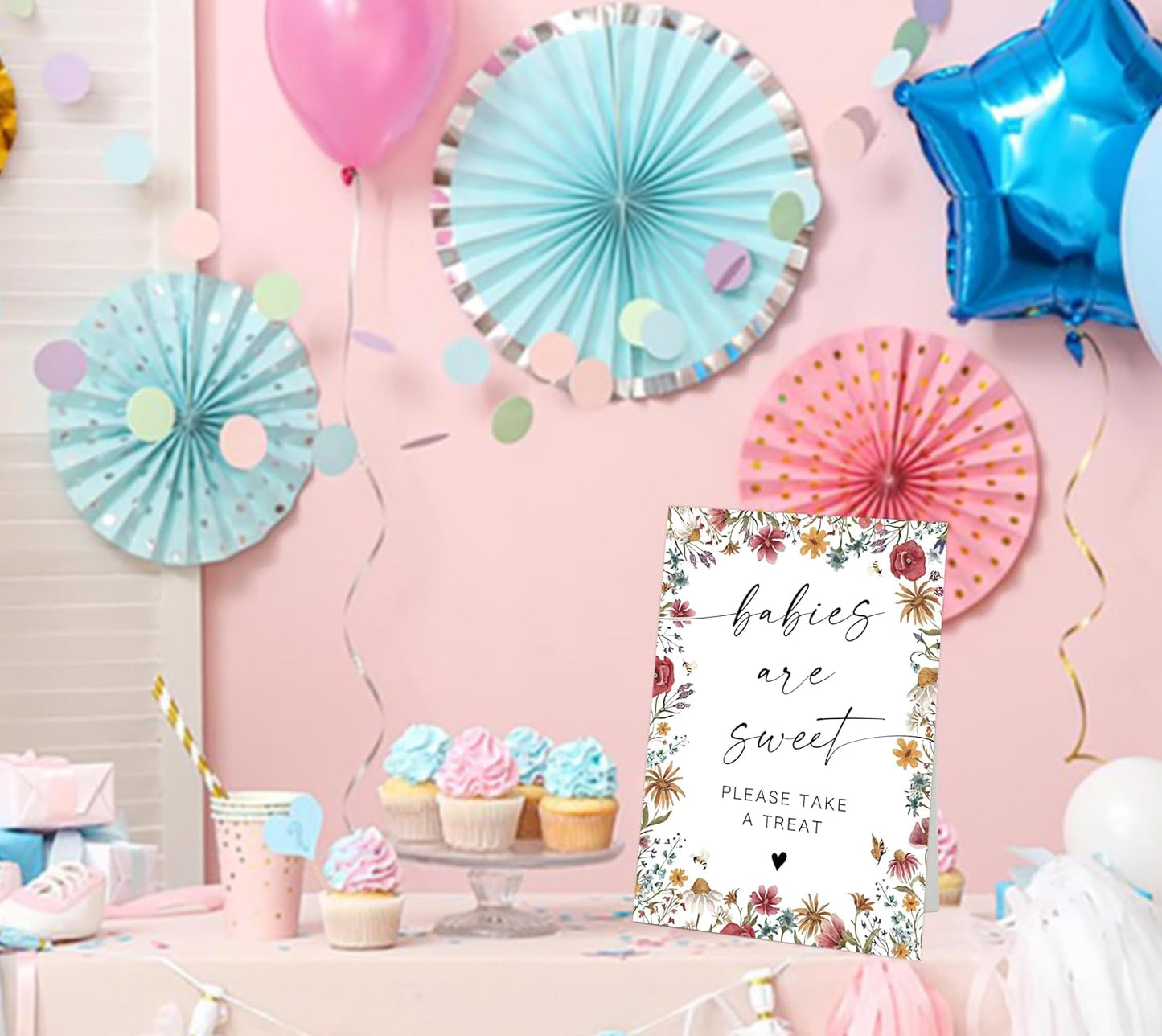 Wild Flower Audio Guest Book Sign, Baby in Bloom Love is in Bloom Decorations, Bridal Shower Baby Shower Wedding Signs for Reception, Floral Party Table Decor, 8 x 11 Inch