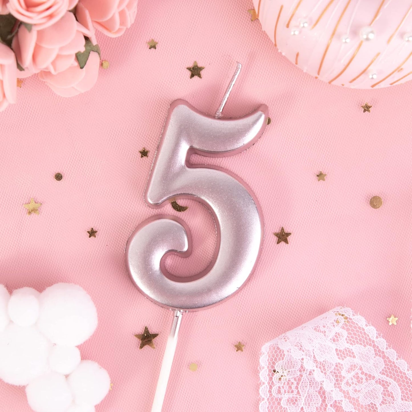 PHD CAKE 2.76 Inch Elegant Gold 1 Number Birthday Candles, Gold Number Candles, Cake Number Candles, Party Celebration