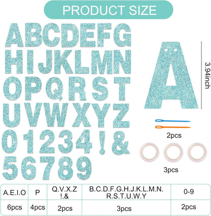 BEISHIDA 116 PCS A-Z DIY Letter Banner Kit Make Your Own Banner Including 111 Letters and Numbers 3 Rope and 2 Threading Device,Customized for Birthday Graduation Wedding Decor Black