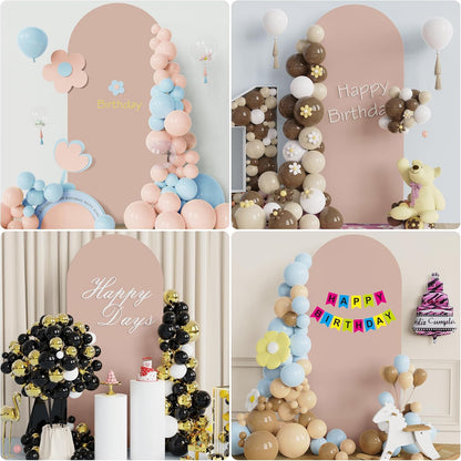 Wokceer 7.2 FT Wedding Arch Backdrop Stand and White Arch Cover, Metal Arch Stand with Arch Stand Cover for Birthday Party Wedding Ceremony Bridal Baby Shower Event Decor