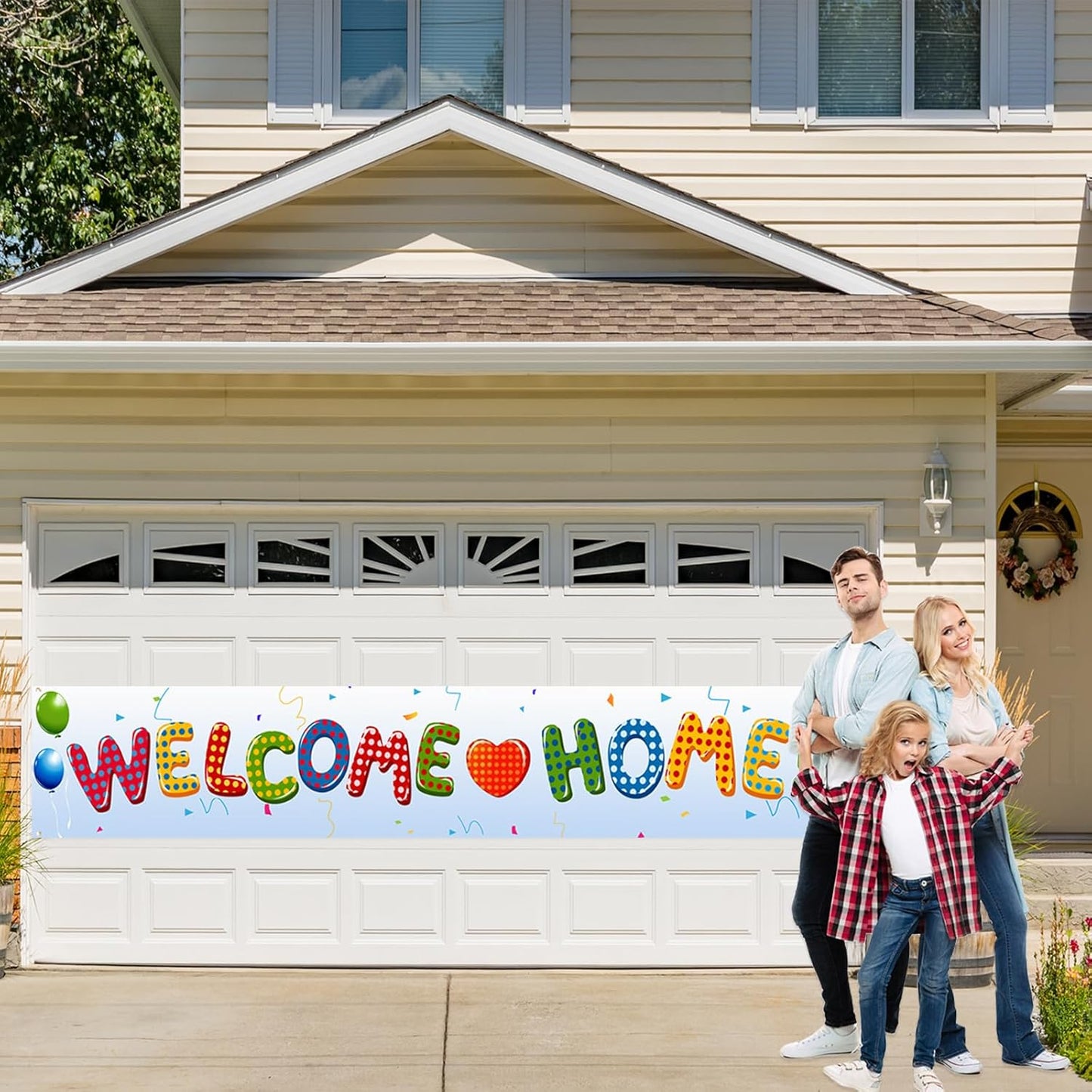 Labakita Welcome Home Banner, Decorations for Hospital/Military/Navy/Marine Corps/Marine Boot-camp/Army/National Guard/Air Force/Housewarming, Welcome Home Sign