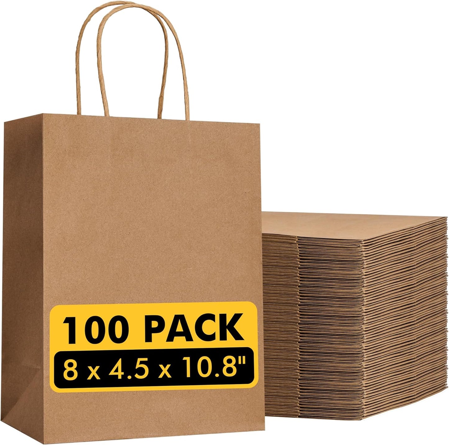 RACETOP 32 Pack Small Paper Gift Bags with Handles, 5.8"×3.2"×8.25" Kraft Paper Party Favor Bags Bulk for Kids Birthday, Baby Shower, Crafts, Wedding, Party Supplies (8 Colors)