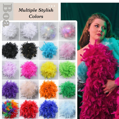 SOGUGOM Red 35g Feather Boas - 2 Yards Boa Feathers for Party, Wedding, Centerpieces, Concert, Costume and Christmas Tree(Red)