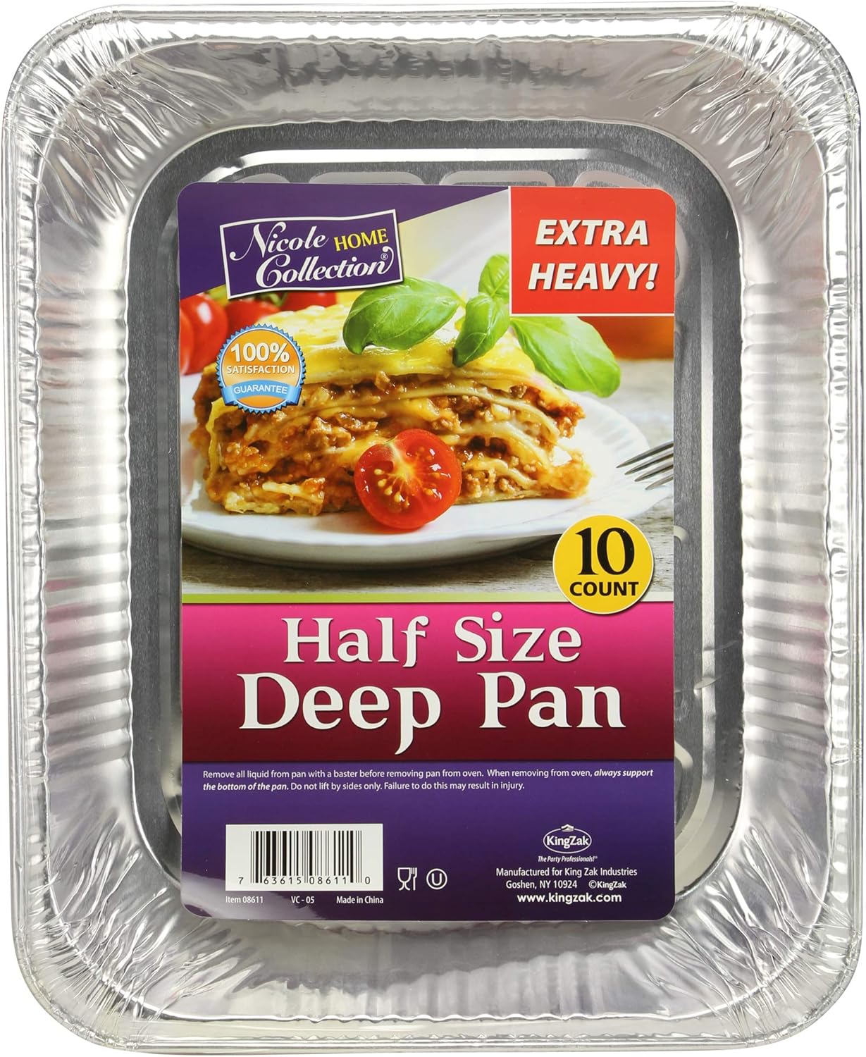 Aluminum Pans Half Size, 9X13, Extra Heavy Duty Disposable Foil Pans For Baking (30 Pack) Roasting & Chafing, Deep Tin Foil Bakeware, Steam Table Tray, Cookware, Food Prepping, Cake & Oven Pan