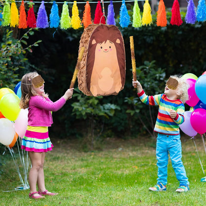 Sratte Piñata Bundle with a Blindfold and Bat (16 x 12 x 3 Inches), Cute Animal Piñata for Birthday Party Toys Decoration for Animal Theme Birthday Party Game Supplies Photo Prop(Giraffe)