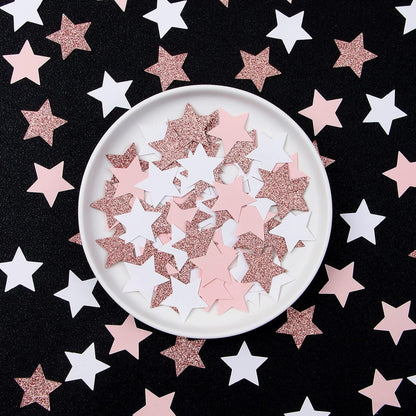 300pcs Navy Blue White Silver Confetti,Glitter Paper decor Twinkle Little Star Table Confetti,Birthday Graduation 2024 Fathers Day Wedding Baby Shower Party Decorations Circle Dots Lasting Surprise