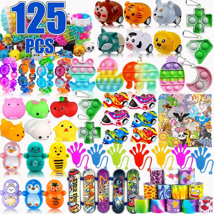 Pebatoor 60 Pcs Party Favors for Kids 4-8, Pop Fidget Bulk Toys, Pinata Goodie Bag Stuffers, Treasure Box Toys, School Classroom Rewards, Treasure Chest Prizes, Goody Bag Filler