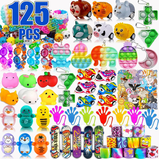 Pebatoor 60 Pcs Party Favors for Kids 4-8, Pop Fidget Bulk Toys, Pinata Goodie Bag Stuffers, Treasure Box Toys, School Classroom Rewards, Treasure Chest Prizes, Goody Bag Filler