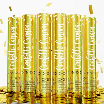 4 Pack Gold Confetti Cannon Poppers, Confetti Shooter, Party Popper for Celebration, Birthday, Graduation, New Year's Eve Party （Gold）