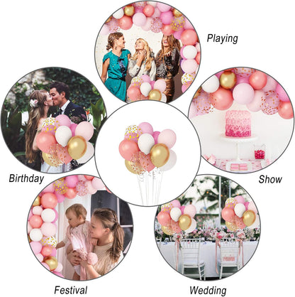 Amandir 153pcs Pink Purple Balloon Garland Arch Kit, Different Sizes 18 12 10 5 inch Pink Purple Red Latex Metallic Confetti Purple Balloons for Girl Women Birthday Bridal Baby Shower Party Decoration