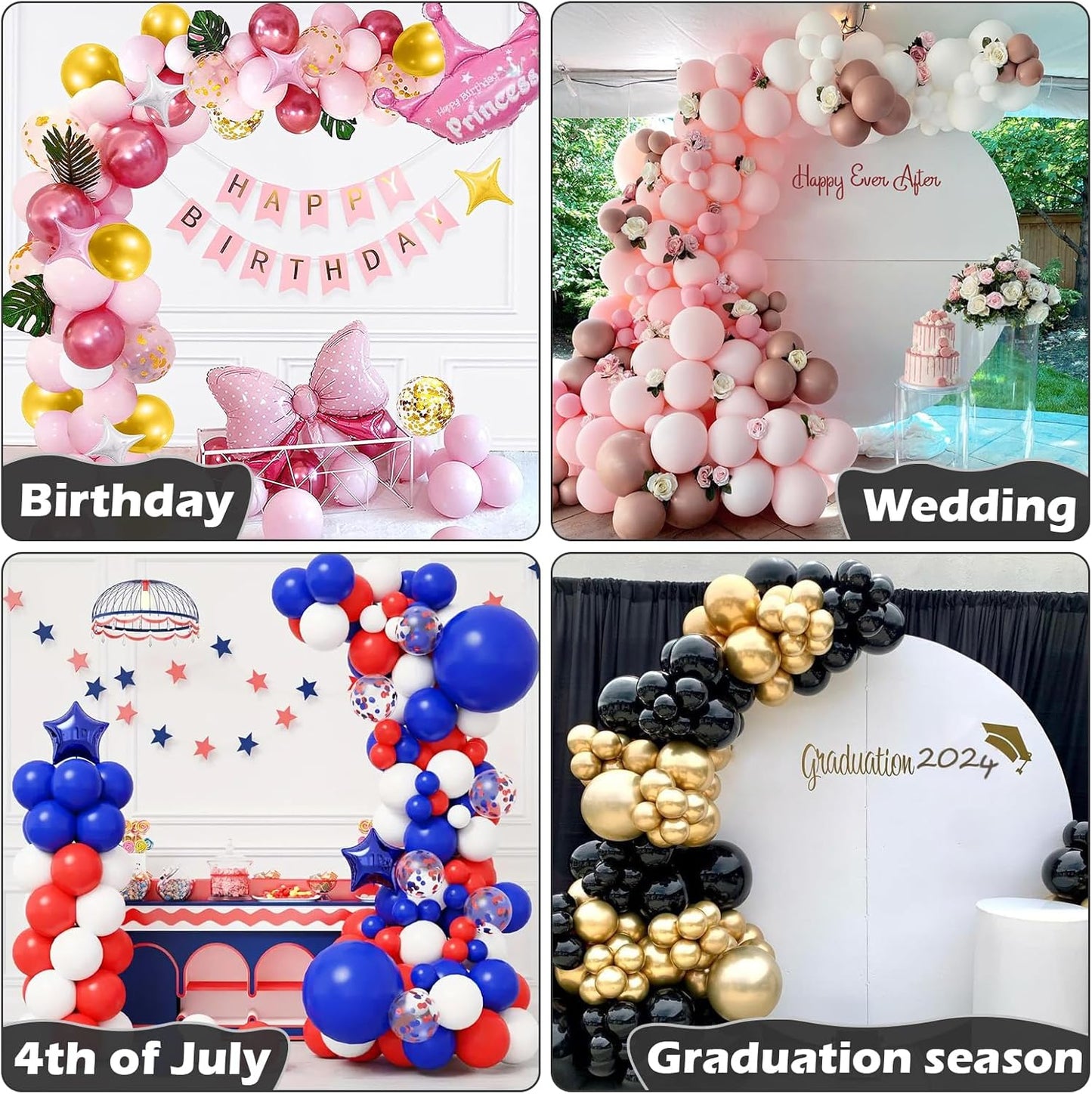 AerWo Balloon Arch Kit 9.35FT & 6FT, Free Bending Half Balloon Arch Stand with Base, Floor Gold Balloon Arch Frame Backdrop for Wedding Birthday Party Baby Shower Yard Lawn Home Christmas Decorations