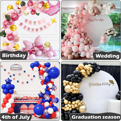 AerWo Balloon Arch Kit 9.35FT & 6FT, Free Bending Half Balloon Arch Stand with Base, Floor Gold Balloon Arch Frame Backdrop for Wedding Birthday Party Baby Shower Yard Lawn Home Christmas Decorations