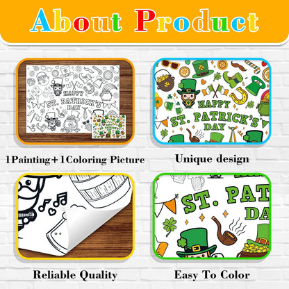 43.3x31.5 Summer Coloring Poster with Picture, Giant Cute Painting Poster, Large Coloring Tablecloth for Classroom Home Birthday Party Supplies Favor
