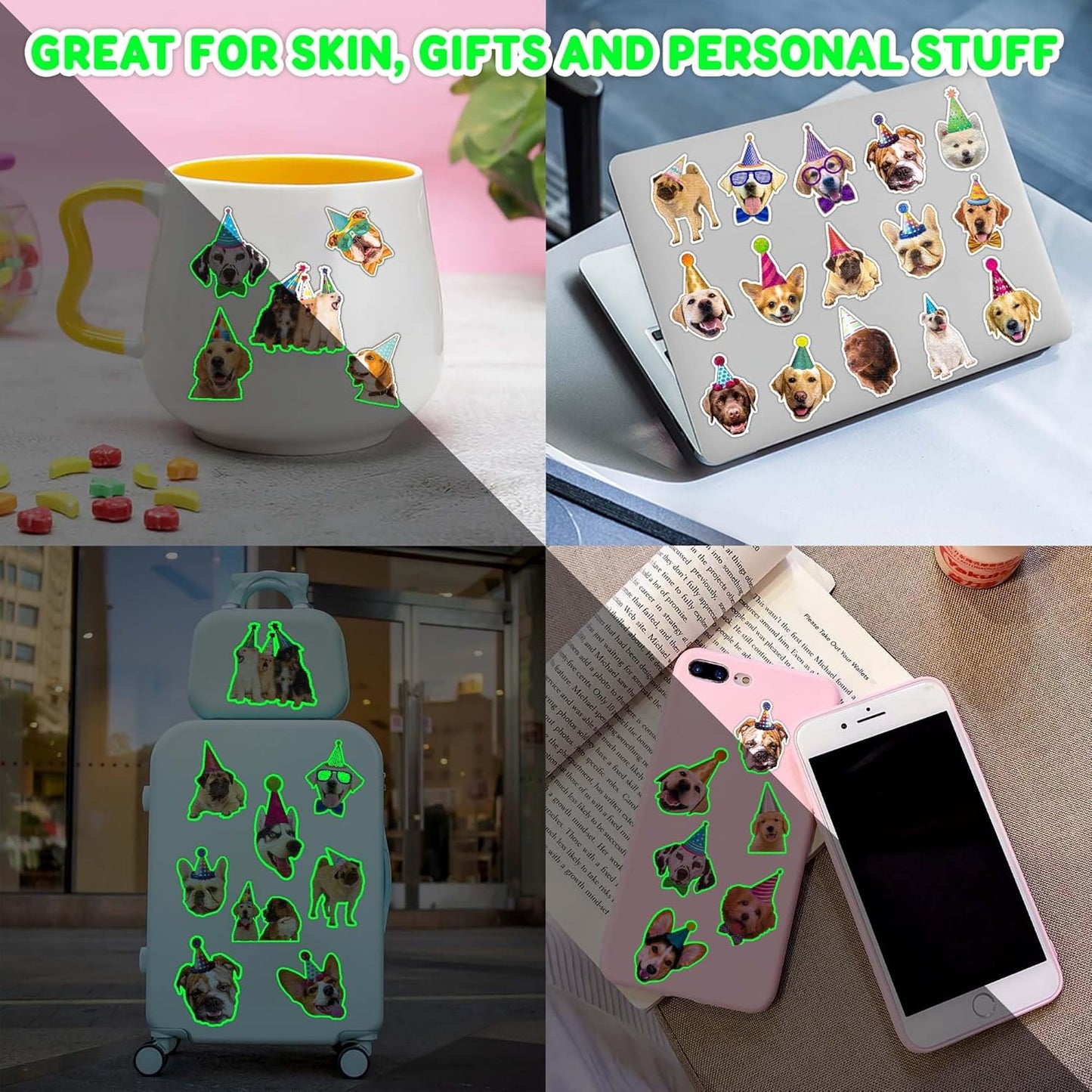 96PCS Dog Party Temporary Tattoos Stickers for Kids – Pre-Cut, Waterproof & Skin-Safe | Cute Puppy Theme 1st 2nd Birthday Supplies, Party Favors, Decorations (Normal)