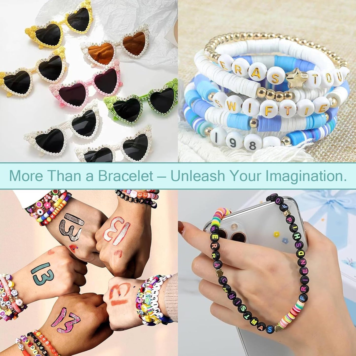 1000Pcs Glow Letter Beads Acrylic Alphabet Bead Glow in The Dark, 4x7 mm Round Beads for Friendship Bracelets and DIY Crafts