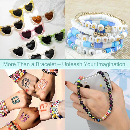 1000Pcs Glow Letter Beads Acrylic Alphabet Bead Glow in The Dark, 4x7 mm Round Beads for Friendship Bracelets and DIY Crafts
