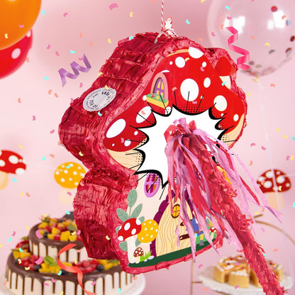 Pink Cowgirl Boot Piñata Set with Bat and Blindfold, 15.7 x 11 in Western Cowgirl Birthday Party Decorations, Girls Theme Party Piñata for Candy & Treats