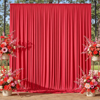 10ftx10ft Black Backdrop Curtains for Weddings Parties, Wrinkle Free 2 Panels Silky Polyester Photo Backdrop Drapes Back Drop Cloth Drapery for Birthday Mother'sDay Photography Background
