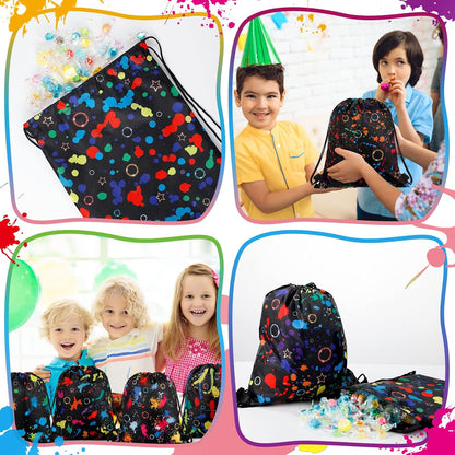 Marsui 24 Pcs Glowing Party Favor Drawstring Bags Gift Goodie Candy Favors Bags for Birthday Party Supplies